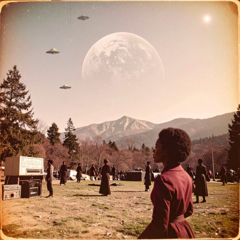 Firefly_A retro 1960s-style well-worn album art features a deep space background with faintly 60015