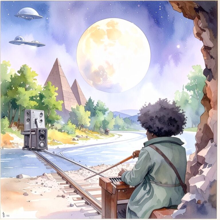 Firefly_In this surreal album art, African American warlocks and witches with afros sit in a 824390